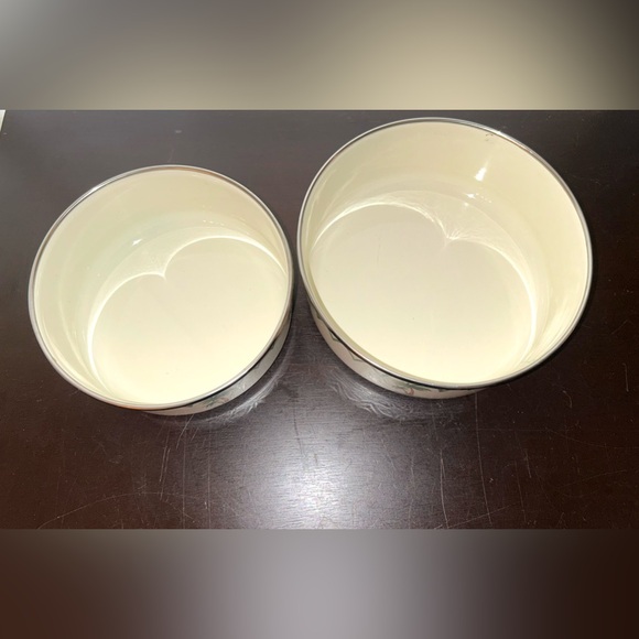 2 Vitroceramic, bowls with palm trees. 5.75” & 6.75” - Picture 2 of 8
